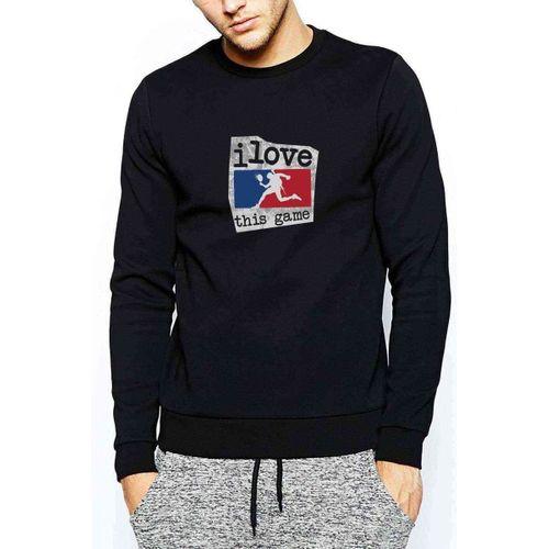 Pubg Ilovethisgame Baskılı Siyah Erkek Sweatshirt