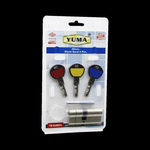 68mm 6 Pim Bilyalı Silindir Göbeği (Nikel Saten, 3 Anahtar)