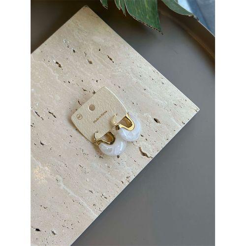 Taşlı Küpe - Beyaz