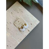 Taşlı Küpe - Beyaz