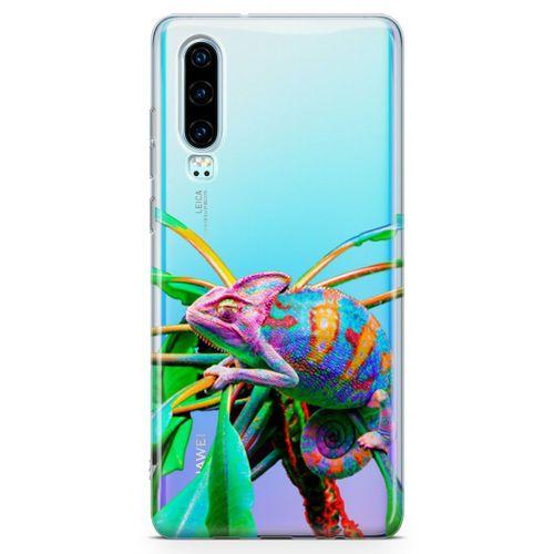Huawei P30 Kılıf İguana Arka Kapak Koruma Desenli Full Koruyucu