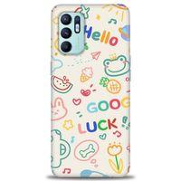 Oppo Reno 6 Kılıf HD Baskılı Kılıf - Goog Luck + Tam Ekran Koruyucu
