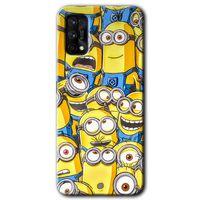 MRCİLETİSİM Realme 7 Pro Kılıf HD Desen Baskılı Arka Kapak + Temperli Cam - Minion Ordusu