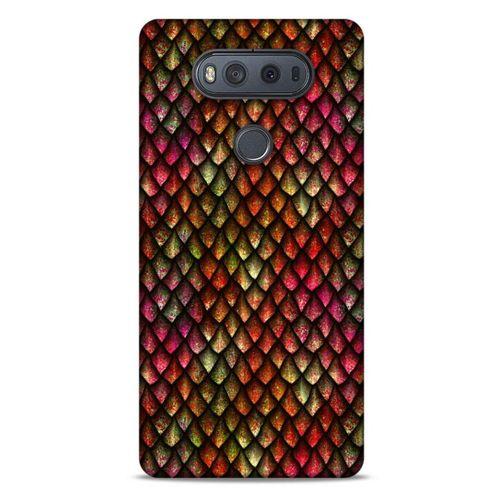 LG K61 Kılıf Dragons (8) Baskılı Kılıf Ejderha Deri Pembe