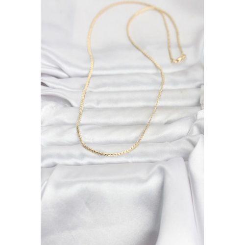 CM 14K Gold Renk Yassı Zincir Model 60 cm Kadın Kolye