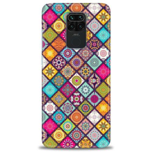 Xiaomi Redmi Note 9 Kılıf HD Baskılı Kılıf - Renkli Mozaik + Tam Ekran Koruyucu