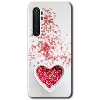 Xiaomi Mi Note 10 Lite HD Baskılı Kılıf + 9D Tam Ekran Koruyucu - Kalpli Şekerleme