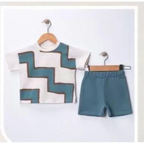 6/18 Ay Geometrik Baskılı Oversize Bebek Takımı