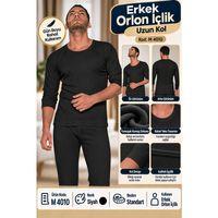 Erkek Orlon İçlik Uzun Kol Siyah – Standart Beden Termal İçlik – M 4010