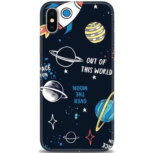 iPhone X Kılıf HD Baskılı Kılıf - Space Fun + Tam Ekran Koruyucu