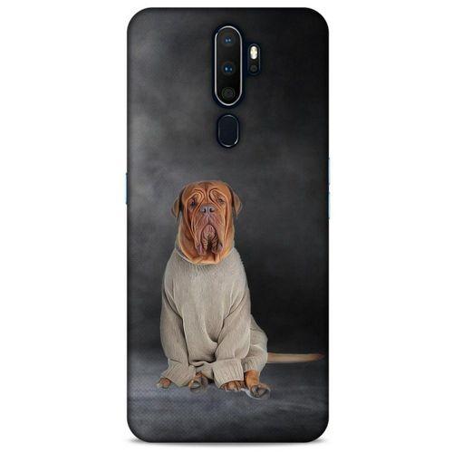 Oppo A9 2020 Kılıf Köpek Kıyafetleri (29) Arka Koruma Kılıfı Fransız Mastifi Kazak