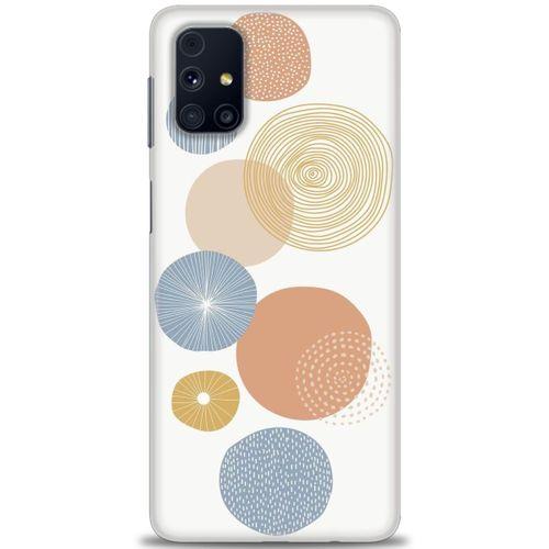 Samsung Galaxy M31S Kılıf HD Baskılı Kılıf - Mavi Daireler + Tam Ekran Koruyucu