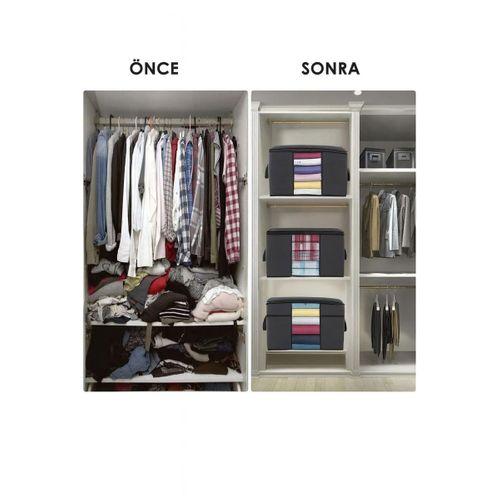 3 Adet Pencereli Yastık Hurcu Antrasit