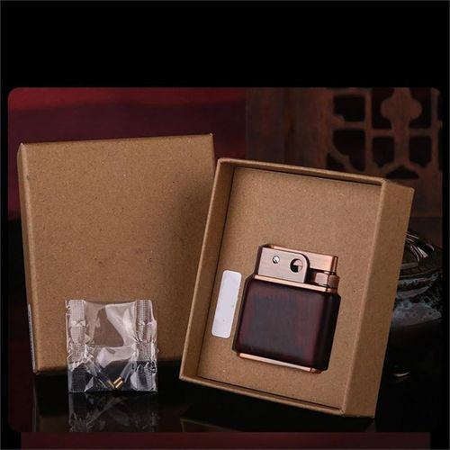 Ahşap Retro Benzinli Gazyağı Çakmağı Rüzgar Geçirmez Tasarım