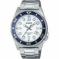 Casio MTD-135D-7AVDF Quartz Çelik Gri Beyaz Kadran 44 mm Erkek Kol Saati