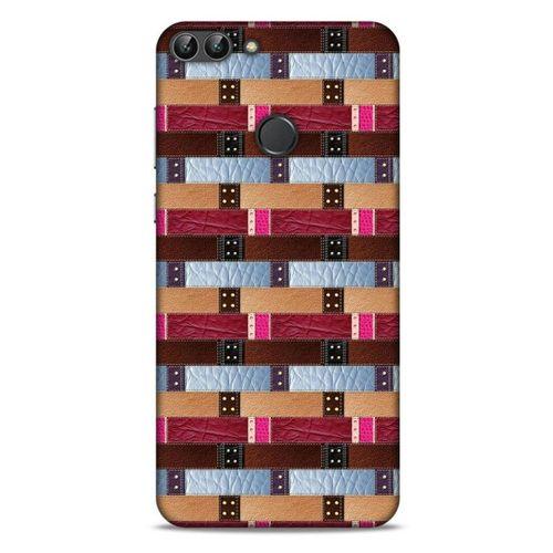 Huawei Psmart Kılıf Patchwork (45) Liquid Air Kılıf Bordo Gri