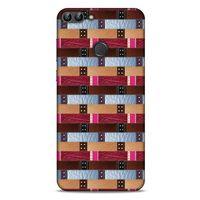 Huawei Psmart Kılıf Patchwork (45) Liquid Air Kılıf Bordo Gri