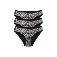 3 Adet Leopar Desenli Likralı Yumuşak Dokulu Kadın Slip Külot