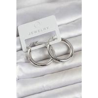 Gümüş Renk Pirinç Halka 30 mm Kadın Küpe