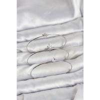 Gümüş Renk Kutup Yıldızı Model Zirkon Taşlı 3'lü Kadın Bileklik Kombini