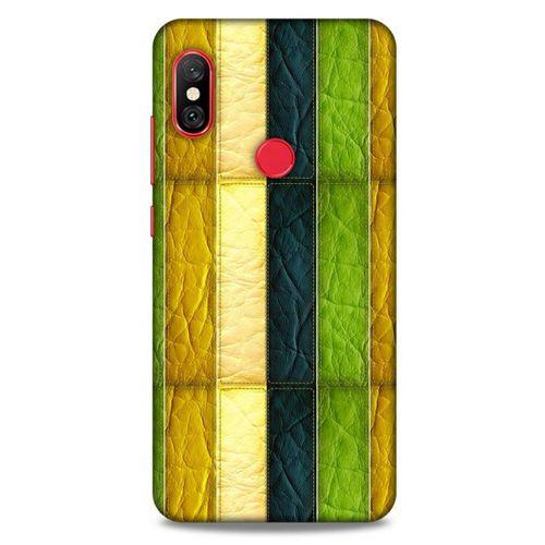 Xiaomi Mi A2 Lite Kılıf Patchwork (37) Silicone Cover Sarı Lacivert
