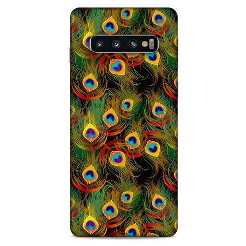 Samsung Galaxy S10 Kılıf Desenli Özel Seri Tüyler (12) Koruyucu Silikon