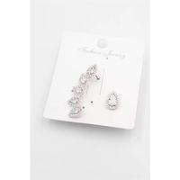 Taşlı Kıkırdak Küpe - Gümüş