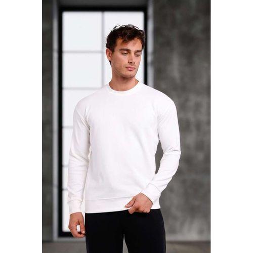 Russel Biker Deri Ceket Kahve - Wenders Bisiklet Yaka Sweatshirt Beyaz - Akira Örme Pike Kumaş Pantolon Siyah