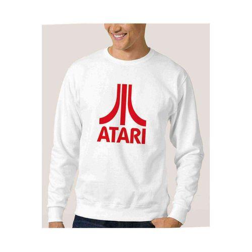 Atari Logo Baskılı Beyaz Erkek Sweatshirt