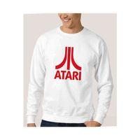 Atari Logo Baskılı Beyaz Erkek Sweatshirt