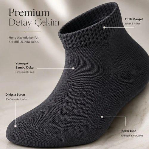 Erkek Bambu Patik Çorap 4'lü 39-44 | Dikişsiz Burun Nefes Alan Yumuşak Çok Renkli