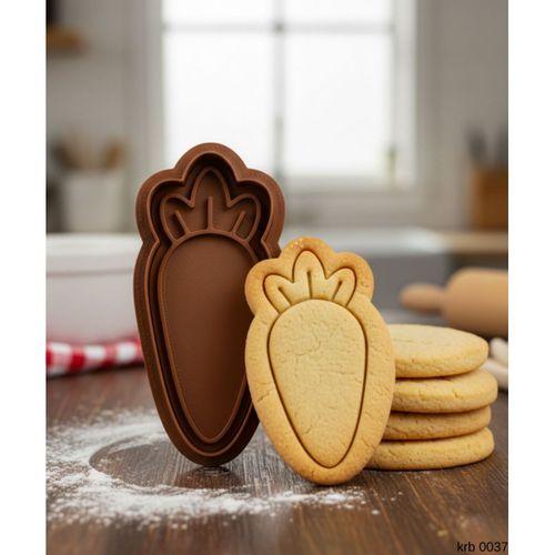 Sevimli Havuç Kurabiye Kalıbı – Çift Parça Hamur Kesici, Şeker Hamuru ve Oyun Hamuru İçin