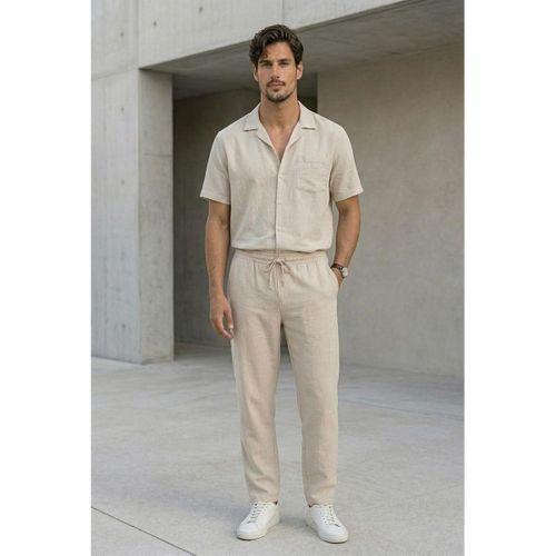 Prawer Baggy Kalıp Odessa Kumaş Jogger Erkek Pantolon- Bej