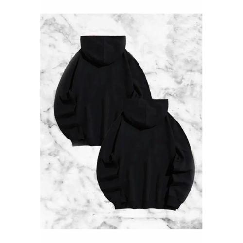 Sevgili Çift Kombini Örümcek Baskılı Kapüşonlu Sweatshirt Hoodie - Siyah