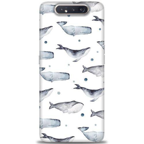 Samsung Galaxy A80 Kılıf HD Baskılı Kılıf - Balinalar + Tam Ekran Koruyucu