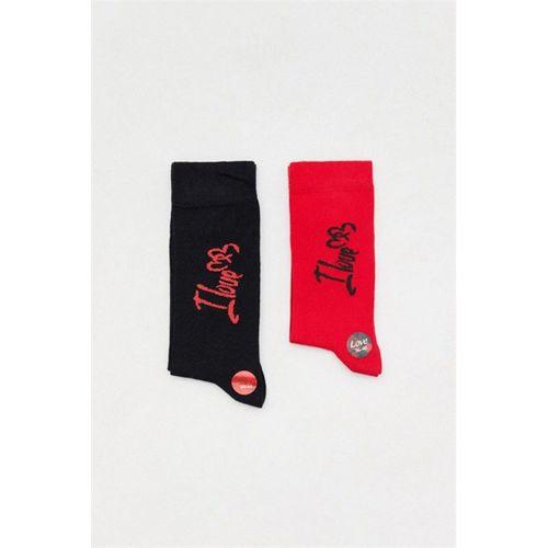 Sevgili Çorabı Yazılı Dode Flora Soket Çorabı 2 Li