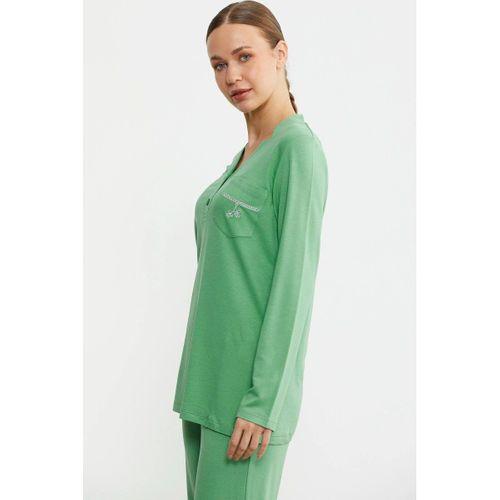 Sementa 76438 Yarım Düğmeli Cep Detaylı Pijama Takım