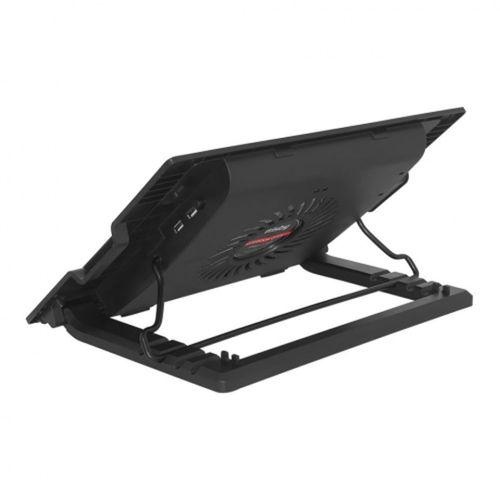 FRISBY FNC-37ST 14cm Fan, 10’’-17’’ Notebook Soğutucu, 5 Kademeli Stand, Mavi Ledli (Siyah)