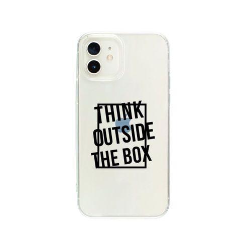 iPhone 12 Mini Think Outside The Box Desenli Premium Şeffaf Silikon Kılıf