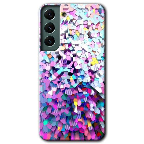 Samsung Galaxy S22 Kılıf HD Desen Baskılı Arka Kapak - Mosaic Fragments Colorfull