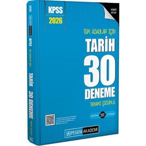 2026 KPSS Tüm Adaylar İçin Tarih 30 Deneme Tamamı Çözümlü Pegem Yayınları