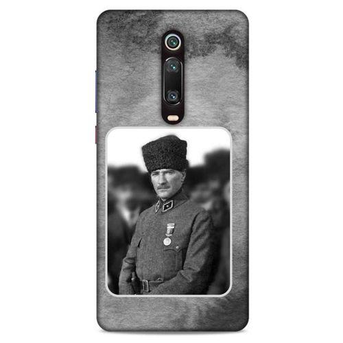 Xiaomi Redmi K20 Kılıf Atatürk (38) Neo Hybrid Kılıf Antrasit Taş