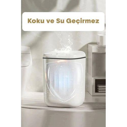 Akıllı Teknolojik Sensörlü Çöp Kovası Işık Antibakteriyel Koku Geçirmez Mutfak Banyo Wc Ofis 20l Uv