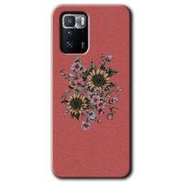 Poco x3 GT Kılıf Baskılı Kapak - Retro Çiçek + 5D Tam Kaplayan Cam