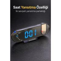 Projeksiyonlu Çalar Saat Renkli Ortam Işığı Ve Led Ekranlı