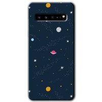 Samsung Galaxy S10 Plus HD Baskılı Kılıf + 9D Tam Ekran Koruyucu - Çizim Gezegen