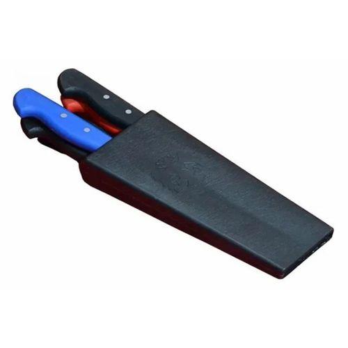 Plastik Bıçak Kütüklüğü 4 Lü - Kırmızı, Plastik, Kemerlikli Bıçak Çanta