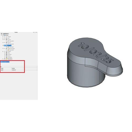 Silikon Kartuş Kapağı Wirh Parametrik Tarih (Freecad) - 6903305