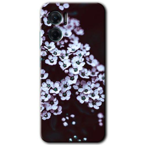 Xiaomi Redmi Note 11E HD Baskılı Kılıf + 9D Tam Ekran Koruyucu - Beyaz Çiçek