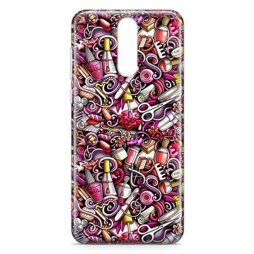 Huawei Mate 10 Lite Kılıf Manikur Pedikür Kozmetik Arka Kapak Koruma Desenli Full Koruyucu